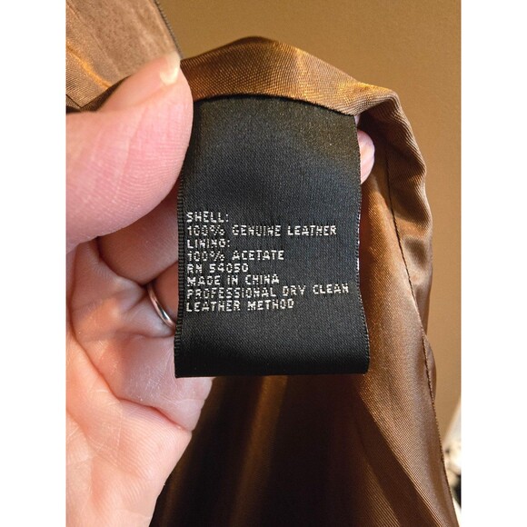 Brown 100% leather jacket Kasper Bramd Women's size large - Picture 7 of 10